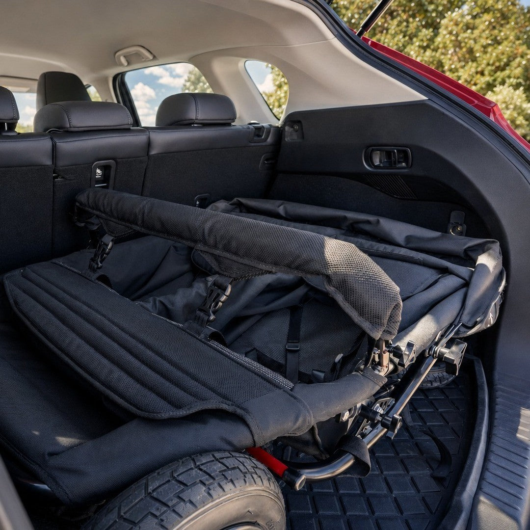 KinderPod folds into a car boot